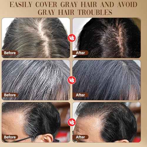 2-in-1 Hair Color Stick & Comb, Waterproof and Sweat-Proof Hair Dye Comb, Instant Convenient Root Touch Up for Gray Hair, Touch up Comb for Women & Men (Chestnut Brown)