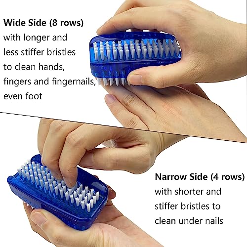 Nail Brush for Cleaning Fingernails 2 Sided Nylon Bristles Fingernail Brush for Cleaning Nail Scrubber Scrub Clean Soft Stiff Nail Scrub Brush, 2 Pack