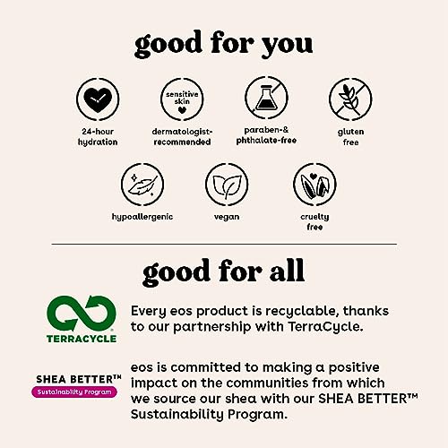 eos Shea Better Hand Cream - Vanilla Cashmere Hand Lotion | Instant Hydration + Lasting Protection | 2.5 oz