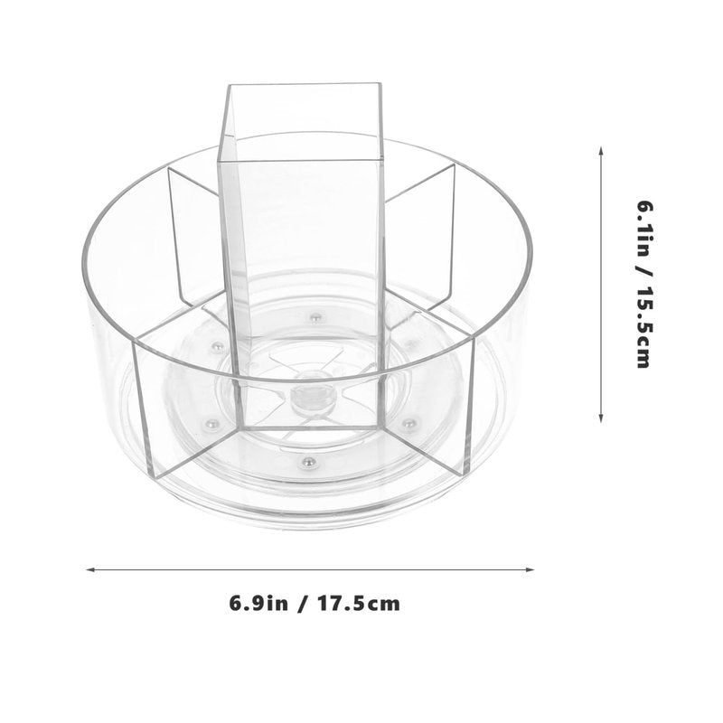 balacoo 360 Rotating Desktop Cosmetics Rack Multi-Layer Makeup Organizer Storage Box for Vanity and Bathroom Countertop 6.88X6.88X6.10In Clear Cosmetic Display Holder