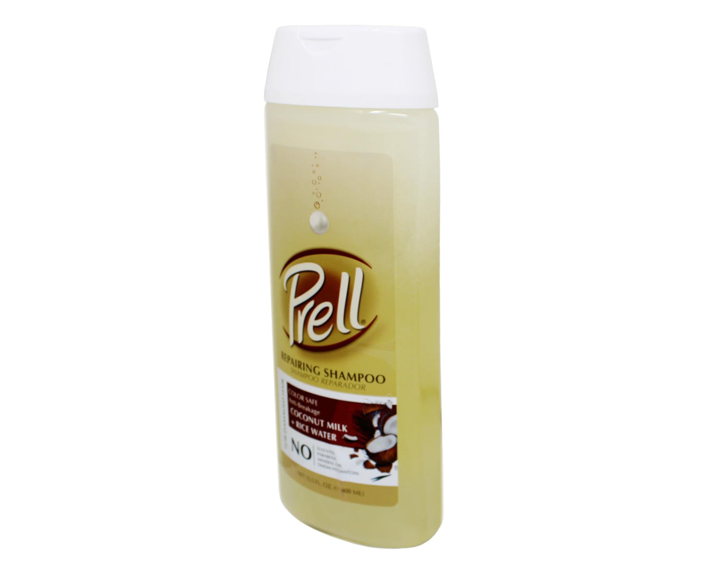 Prell Coconut Milk + Rice Watercolor Safe Anti-Breakage Repairing Shampoo for Damaged Hair, 13.5 fl.oz