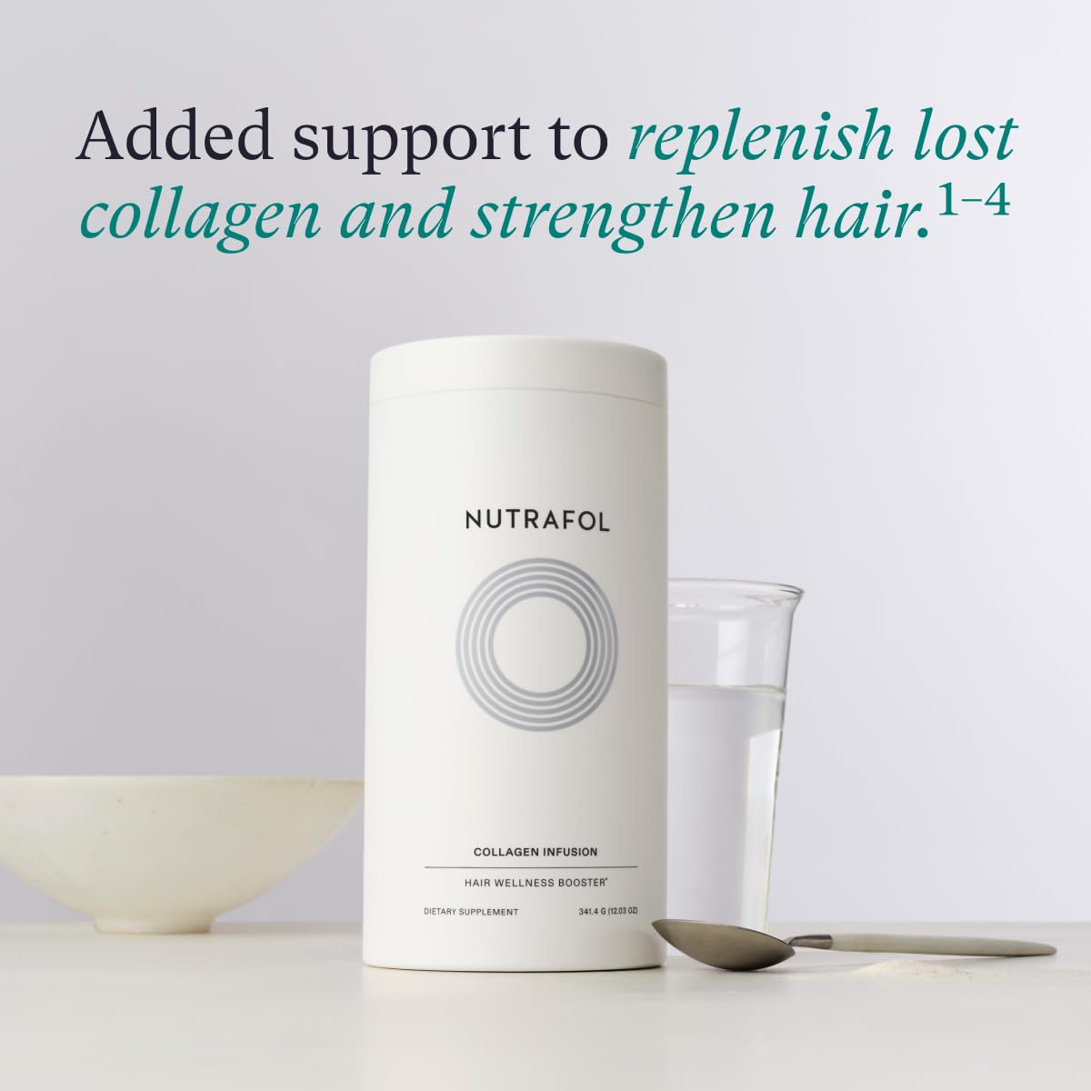 Nutrafol Women's Balance Hair Growth Supplement with Collagen Peptides, Ages 45+, Clinically Tested for Stronger, Visibly Thicker Hair, Dermatologist Recommended - 1 Month Supply, 12 oz Bottle