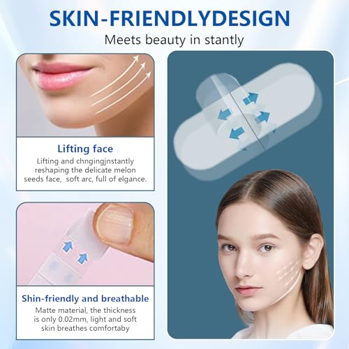 156 PCS Facelift Tape for Face Invisible, Instant Adhesive Waterproof Double Chin Tape for Lifting Sagging Skin