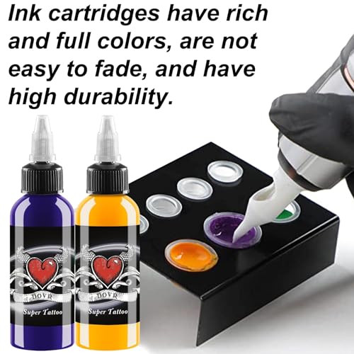 Tattoo Ink - 14 Colors Tattoo Ink Set - Micro Knife Paint Tattoo Ink -Tattoo Supplies - for Professional Body Tattooing and Art Painting£¨30 ml/Bottle£©