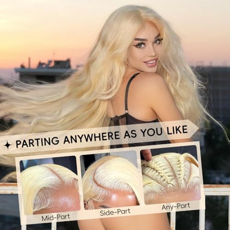 30 Inch 613 Lace Front Wig Human Hair Straight Blonde Wig Human Hair 613 13x6 Lace Front Wig Human Hair 200% Density Pre Plucked Blonde Lace Front Wigs for Women