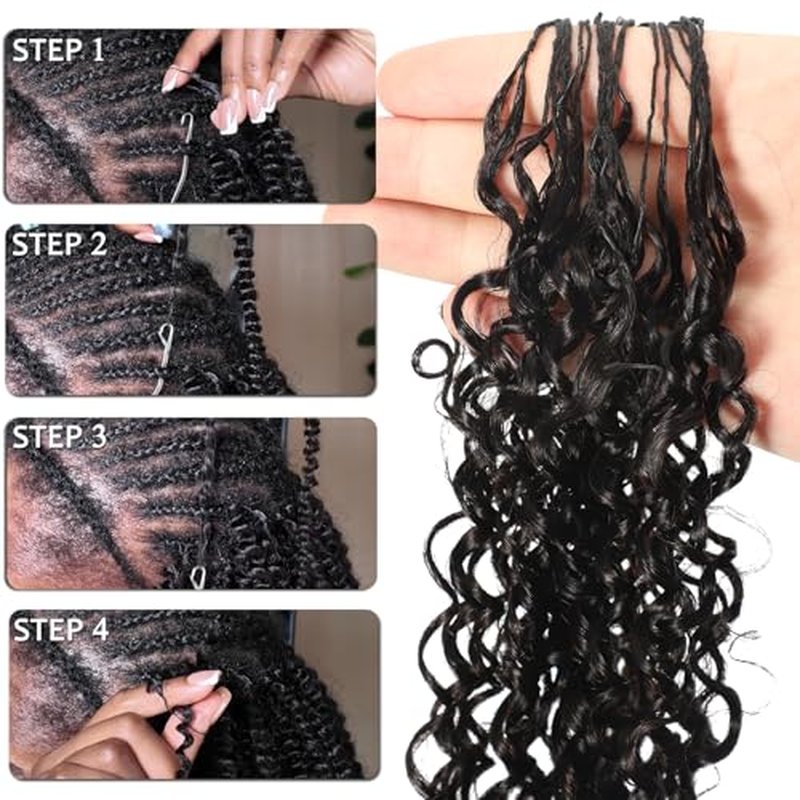 Beauty Youth Afro Kinky Curly Human Crochet Hair - Knotless Pre-Separated Feather-Light Crochet Human Hair Extensions For Braids - 110g/Pack