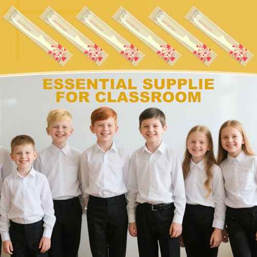 200 PCS Disposable Combs in Bulk Individually Wrapped, Plastic Unbreakable Yellow Hair Combs for Homeless, Suitable for Family,Hotel, Air Bnb, Shelter,Nursing,Home,Charity and Church