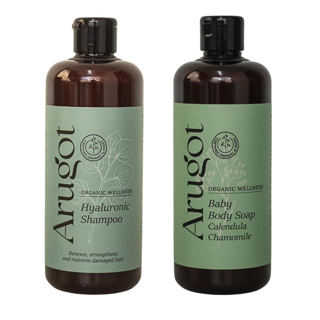 Organic Shampoo & Body Wash - Moisturizing Hyaluronic Acid Formula | Strengthens Hair & Nourishes Scalp