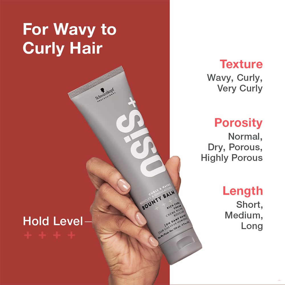 OSiS+ Bounty Balm Rich Curl Cream 5oz – Curl Enhancing, Frizz Control & Humidity Protection for Wavy, Curly, Textured Hair