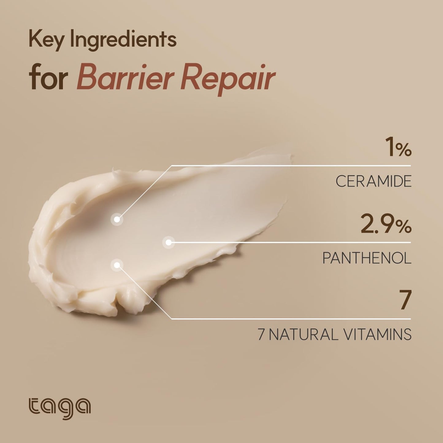 TAGA Vegan Ato Cream Balm 50 mL – Atopic & Sensitive Skin Repair Butter, Baby‑Safe, Fragrance‑Free, Paraben‑Free
