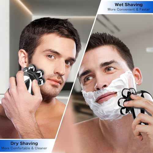 Head Shavers for Bald Men, Electric Razor for Men, IPX8 Waterproof Dry/Wet Bald Head Shaver with 10000 RPM High-Speed Motor, Rechargeable Head Razor with LED Display, Perfect for Home & Travel