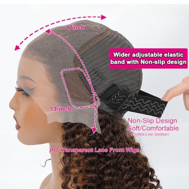 Bob Wig Human Hair 13x6 Deep Wave Hd Lace Front Wigs Human Hair Glueless 210 Density P4/27 Ombre Highlight Wig Pre Plucked With Baby Hair Short Bob Wigs For Black Women 16 Inch