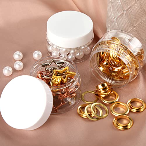 SATINIOR 100 Pcs Plastic Jars with Lids Small Containers Lids Wide Mouth Small Plastic Containers for Lotion Cream Rhinestones Body Butters Travel Storage (2 oz,White)