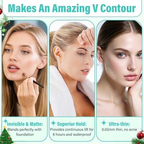 Face Lift Tape Invisible, Facelift Tape for Face, Neck Strips Lift Turkey Neck, Skin Lifting Tapes V Edge Patches for Wrinkle, Jowl, Eye, Double Chin, Loose Sagging Skin (1 Count (Pack of 280))