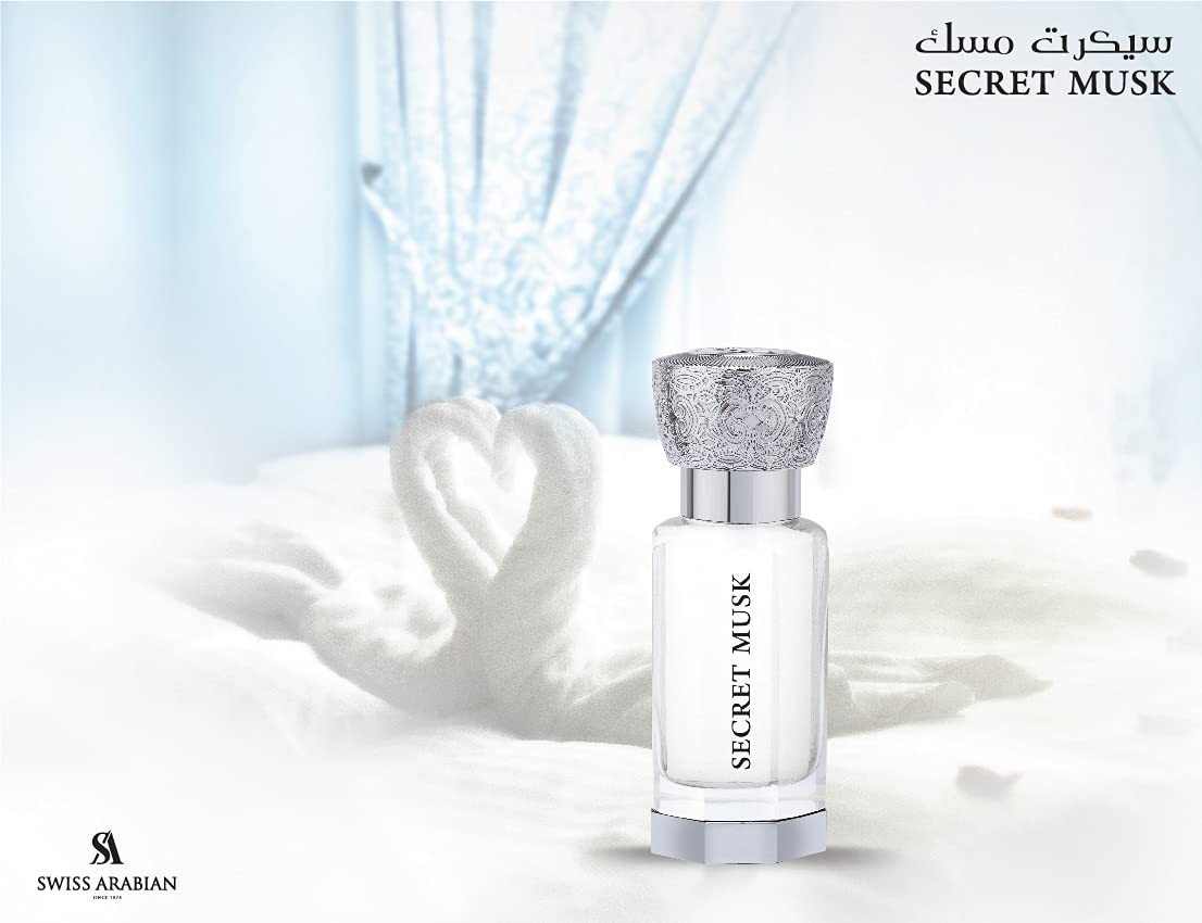 Swiss Arabian Secret Musk - Luxury Products From Dubai - Long Lasting, Addictive Personal Perfume Oil Fragrance - A Seductive Signature Aroma - 0.4 Oz