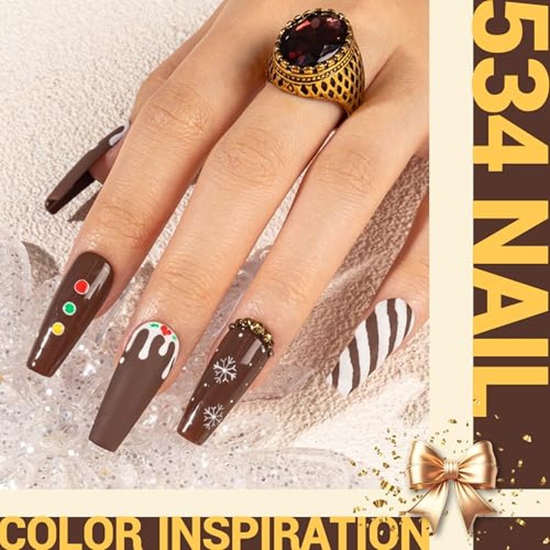 MelodySusie Thick Americano Brown Gel Nail Polish,0.5fl oz Nails Soak Off UV LED Caramel Coffee Brown Gel Polish Gift for Women Nail Art Manicure Salon DIY Nail Design Decoration at Home-534-A1205