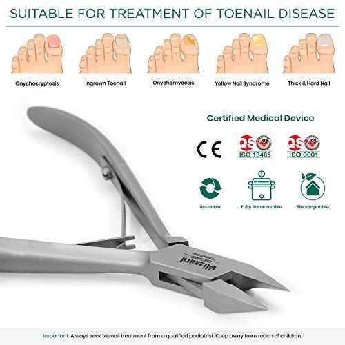 Ingrown Nail Clippers for Men with Ingrown Toenails ? Blizzard Podiatrist Toenail Clipper Set German Forged ? 6 inch Professional Nail Cutter ? Arrow Head Podiatry Nipper Nail Kit - Hospital Grade