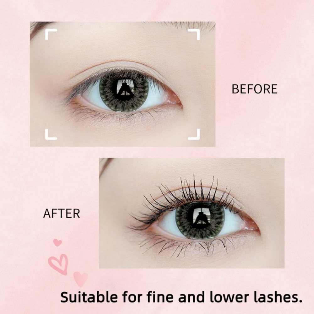 Waterproof Mascara for Tiny & Lower Lashes – Small Precision Brush, Volumizing Black Formula, No Clumping, Smudge & Humidity Resistant, All-Day Wear, Hypoallergenic Eye Makeup Gift， Black (1 Pc)