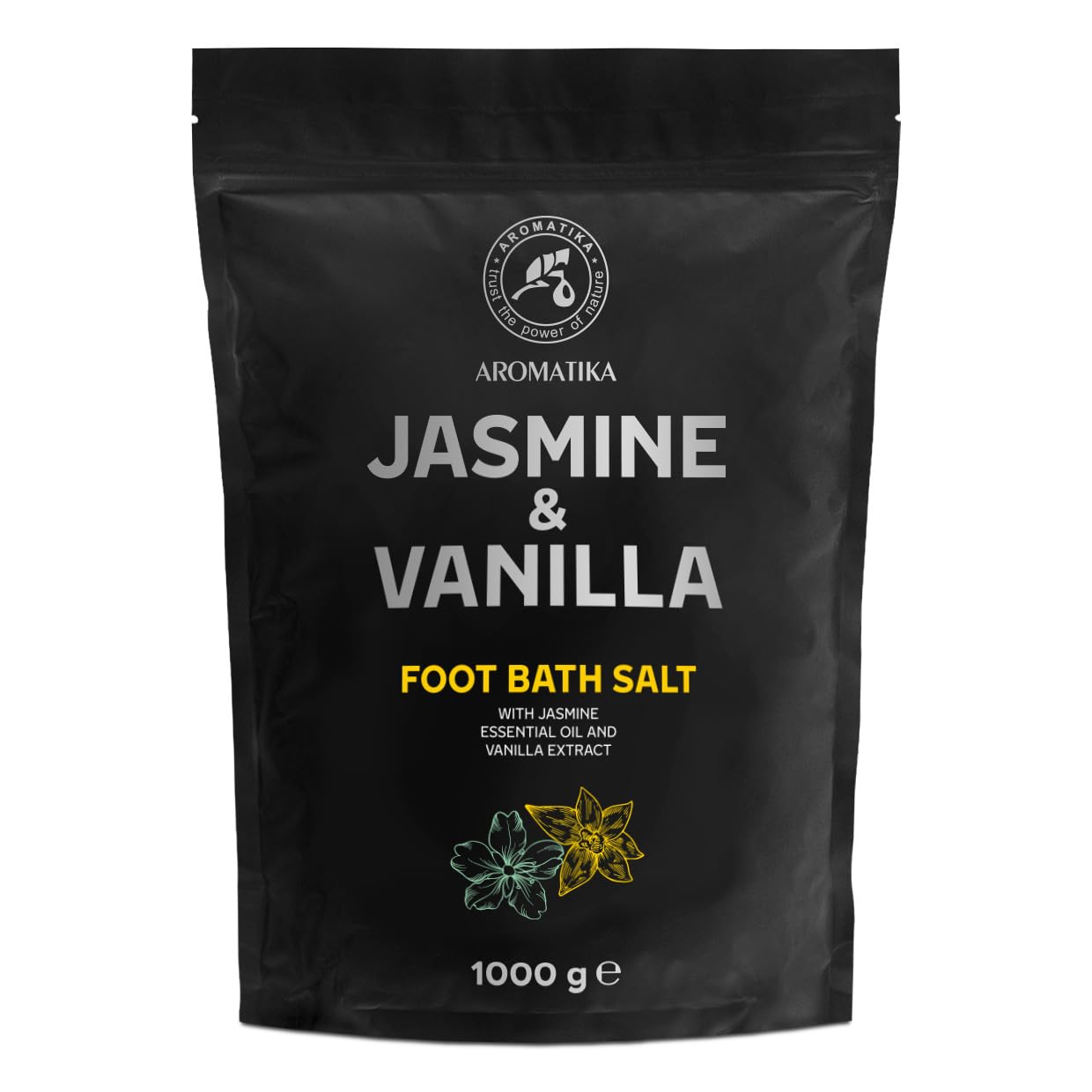 AROMATIKA Foot Soak - Jasmine & Vanilla 35Oz - Pedicure Foot Soak - Foot Bath Additive - Relax & Aromatherapy