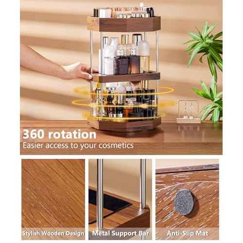 Homde Makeup Organizer 360 Degree Rotating Cosmetic Storage Display Perfume Organizer Cologne Organizer