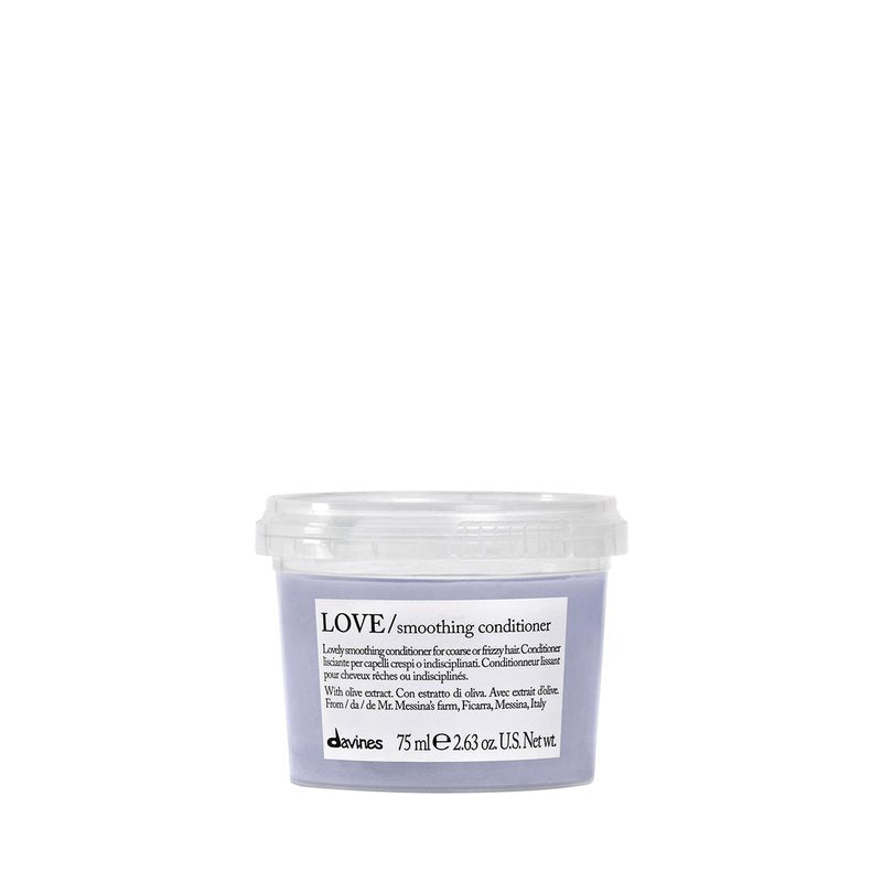 Davines LOVE Smoothing Conditioner, Taming Anti-Frizz Hydrating Action for Wavy, Unruly, Coarse Hair - Gives Controlled, Combable, Shiny, Sleek & Smooth Look, Travel Size, 2.54 Fl Oz
