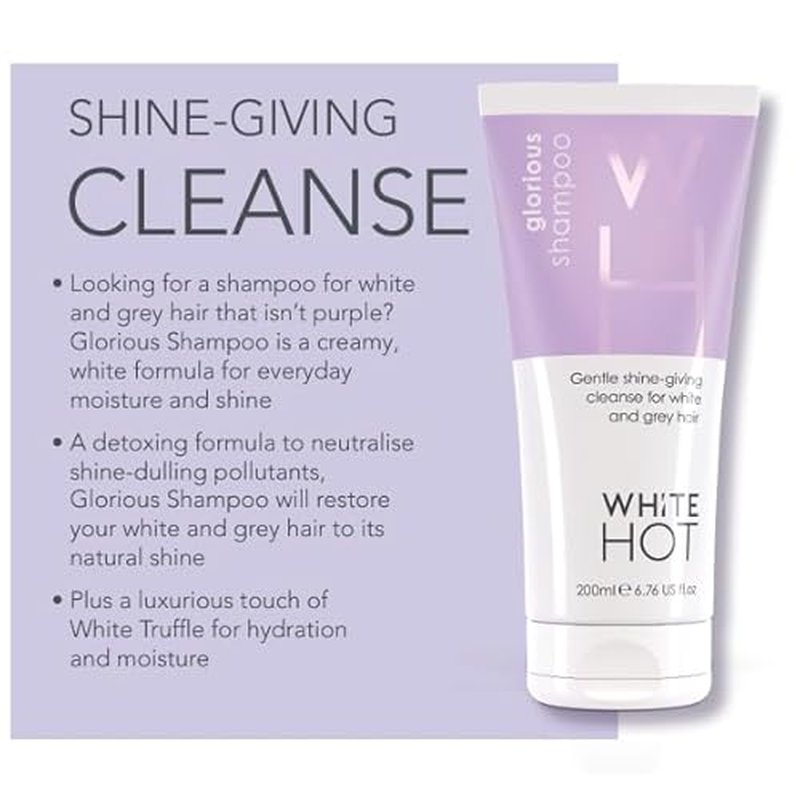 White Hot Ultimate Collection, hair care products to brighten, add gloss & shine to white and grey hair, purple shampoo, banishes yellowy tones