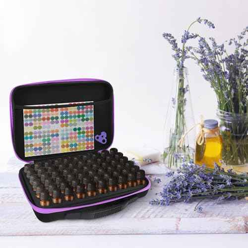 Essential Oil Storage Organizer,60 Bottle Essential Oils Case, Essential Oils Holders Organizer Essential Oil Bag Holds 5-15ml Oils Bottle,Compatible with do Terra,Young Living,Vallejo,Army Painter