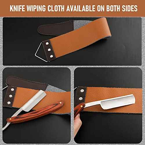 Straight Razor With Strope - Professional Straight Edge Barber Premium Stainless Steel Shaver With Shaving Strop for Men Home & Salon Grooming Using (NO.147)