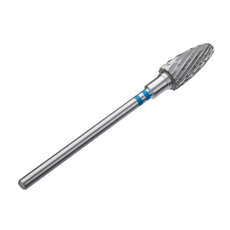 Staleks Pro Carbide Nail Drill Bit - Blue Corn 6mm Head | Left-Handed, Medium Hardness for Gel Polish Removal