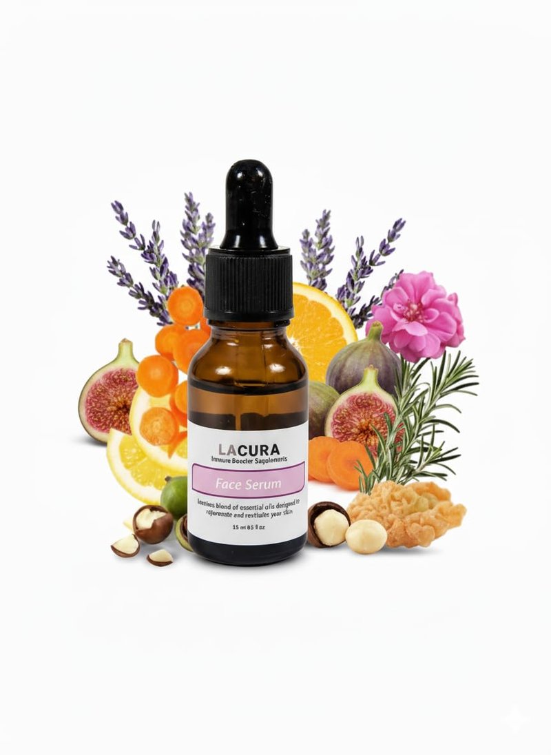 Lacura Therapeutic Face Oil with Vitamin E & Organic Jojoba - Natural Anti-Aging Facial Serum with Essential Oils for Mature Skin - Hydrating for Wrinkles & Dry Skin, 15ml