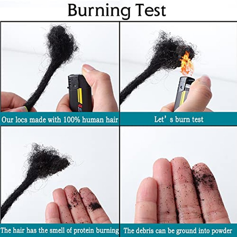 Loc Extension Human Hair 0.4cm Width 12inch 40 Strands 100% FUll Handmade Permanent Dreadlock Extension Human Hair for Women/Men/Kids Can Be Dyed Bleached Curled (Width 0.4cm Natual Black)