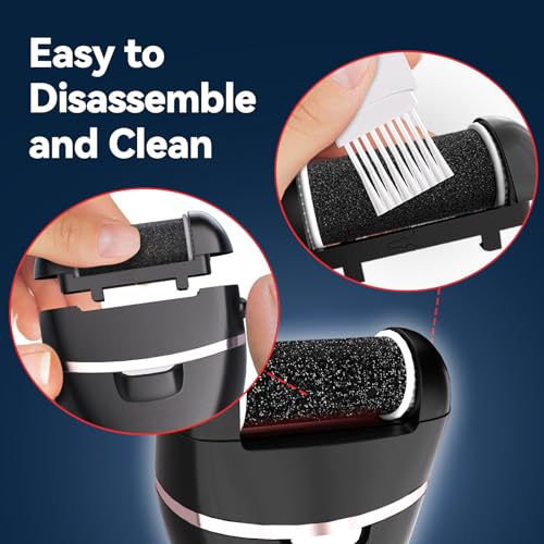 Wea&Hea Electric Callus Remover for Feet with 3 Roller Heads 2 Speed Rechargeable Waterproof Professional Pedicure Kit 17 in 1 Foot File Tools Perfect for Dead Hard Cracked Dry Skin