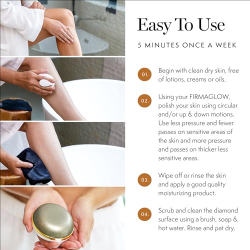 Luxene Beauty FIRMAGLOW¢ç Body Microdermabrasion Device - Home Skin Care Tool for Anti-Aging, Skin Tightening, and Exfoliation - Diamond Surface - Spa Quality - All Skin Types