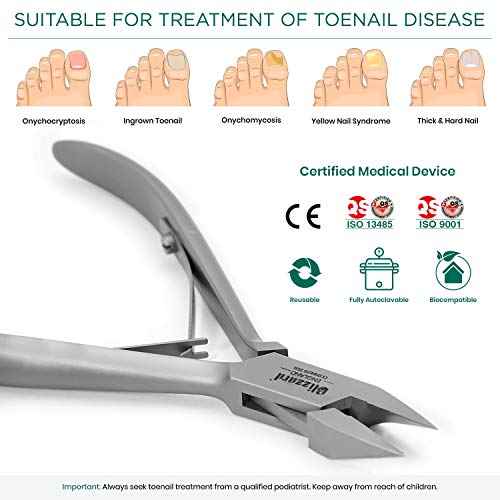 Ingrown Nail Clippers for Men with Ingrown Toenails ? Blizzard Podiatrist Toenail Clipper Set German Forged ? 5 inch Professional Nail Cutter ? Arrow Head Podiatry Nipper Nail Kit - Hospital Grade