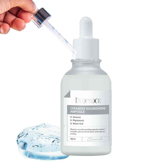 Deoproce Sheer Ceramide Nourishing Intensive Ampoule w/ 5 types of Ceramide Ingredients restore skin's natural barrier, Improve cell structure and even skintone Korean Skincare 3.4 Fl oz