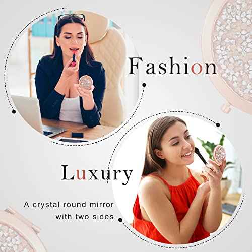 Yulejo 6 Pieces Compact Mirror Bulk Mini Pocket Mirror for Purse Gift Wedding Makeup Small Portable Magnifying Cosmetic for Travel Pocket 2.75 Inch Round Folding for Women Mom Baby Shower Bridesmaid