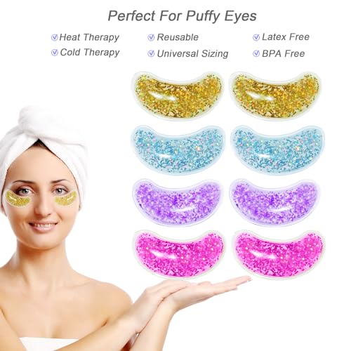 10Pack Under Eye Patches for Puffy Eyes, Reusable Ice Gel Eye Pad Cooling Eye Patch Hot Cold Therapy Eye Mask
