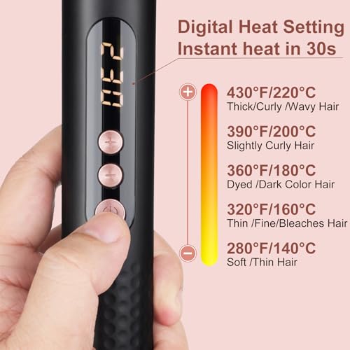 5 in 1 Curling Wand Set, Three Barrel Curling Iron Set with 3 Barrel Curling Iron and 4 Interchangeable Ceramic Curling Wand(0.5¡±-1.25¡±), Fast Heating, Include Glove & 2 Clips