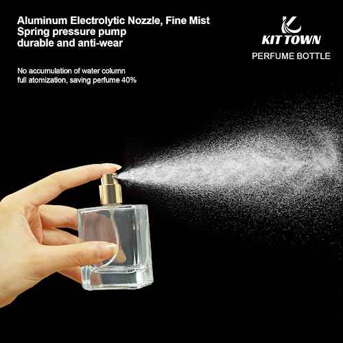 6 Pack Refillable Perfume Atomizer 50ml 1.7oz Large Perfume Bottle for Essential Oils, Perfumes,Empty Clear Glass Mist Spray Bottle for Traveling and Outgoing