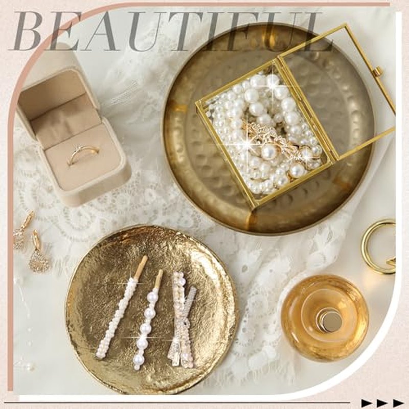 12 Pieces Rhinestone Bobby Pins Decorative Fancy Crystal Hair Clips Shiny Metal X Shaped Barrettes Bling Diamond Wedding Bridal Shower Hair Accessories for Women Ladies Girls (Gold, White)
