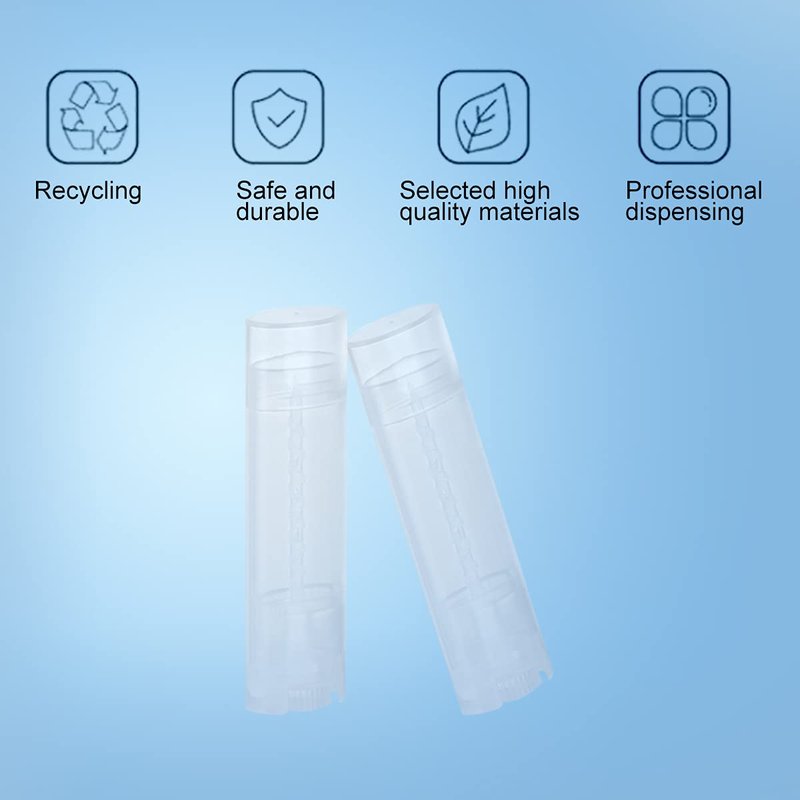 Ewanda store 5ml Oval Lip Balm Tubes,100PCS Plastic Clear Empty Oval Oval Deodorant Containers Lip Gloss Container Holder With Caps