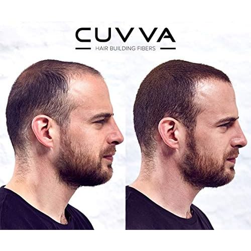 CUVVA Hair Building Fibers (30g) - Instantly Fill in Fine and Thinning Hair to Create a Thicker, Fuller Look - 13 Different Shades for Men & Women - Black