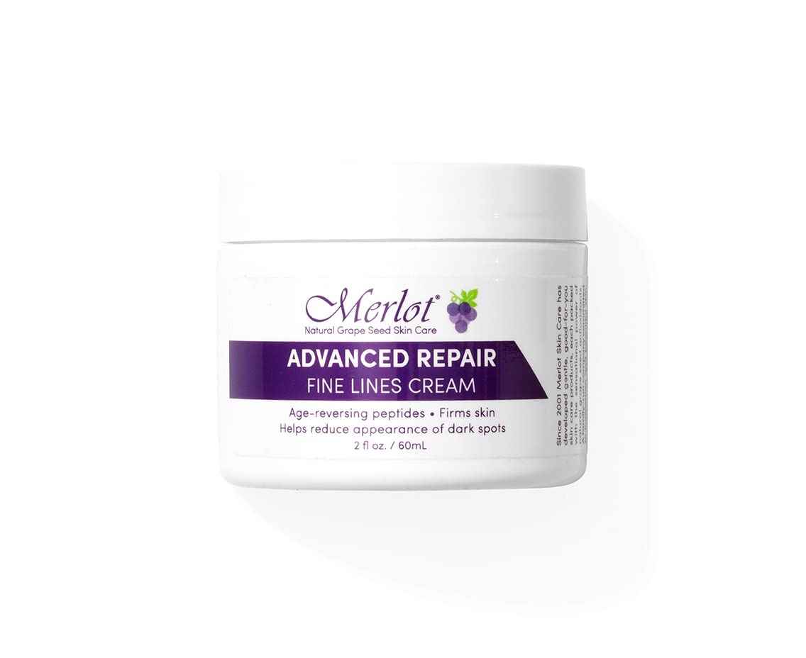 Merlot Fine Lines Eye Cream Advanced Repair with shea butter anti wrinkle peptides dark spot reducing moisture recovery for all skin types