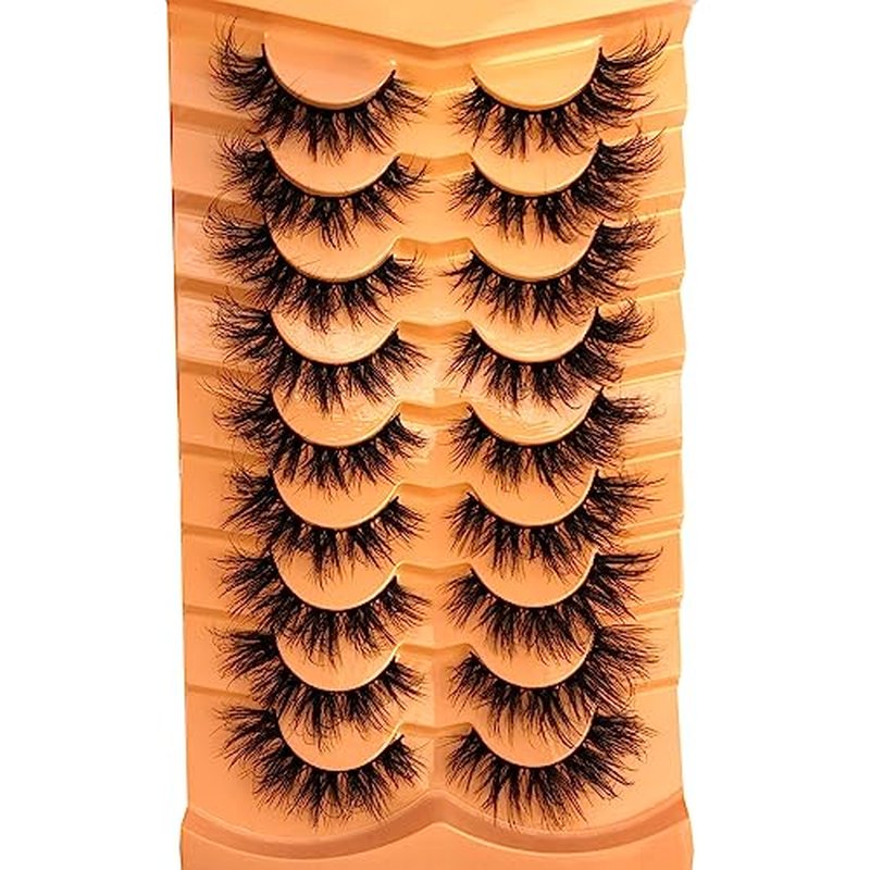 HBZGTLAD Soft Mink Eyelashes 3D Curl Winged End Eye Elongated Fake Lashes Thick Handmade Natural False Eyelash Messy Cross Lash Wholesale (HU-2)