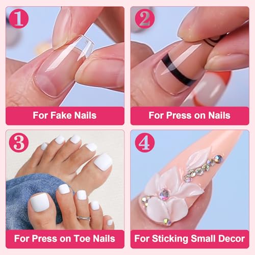 Makartt Super Strong Nail Glue for Press ons: Acrylic Nail Tips-Fake Nails-Salon Quality, Brush On, Quick Dry, Easy Application Durable & Long-Lasting Fast Glue False Nails, Hema Free