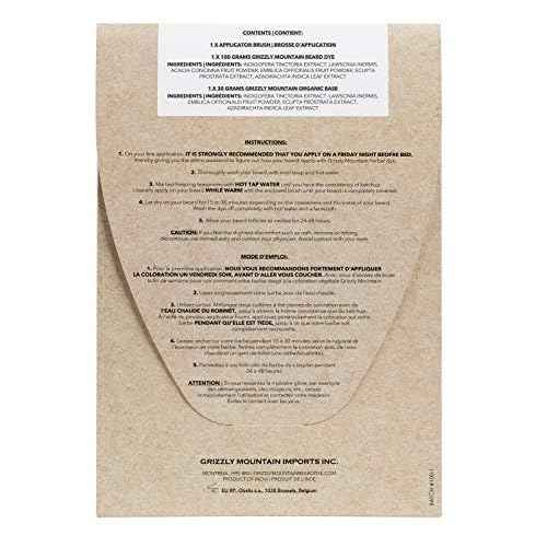 Grizzly Mountain Beard Dye - Organic & Natural Dark Brown Beard Dye