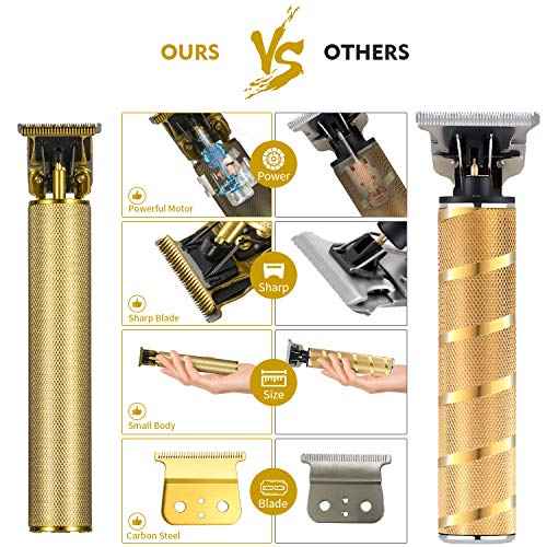 Professional Electric Hair Trimmer, 0mm Baldheaded Hair Clippers for Men Barber Grooming Cordless Rechargeable Close Cutting T-Blade Trimmer Haircutting Beard Shaver Barber (Christmas Gift for Men)