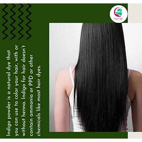 INDIGO POWDER for Hair Dye | With FREE GLOVES and HEAD CAP| Ideal for Black and Dark Hair | Indigofera Tinctoria | Black Henna | 8 oz (227 grams) | Natural Hair Color | Pure Indego