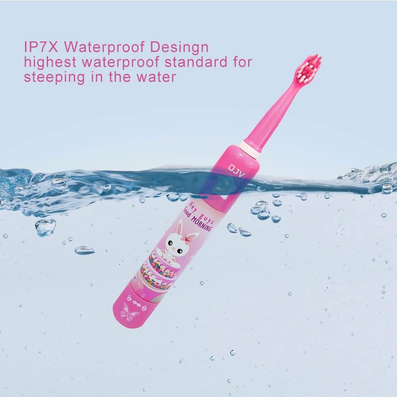 OJV 8620 Musical Electric Toothbrushes for Kids Children, 3 Modes 2 Min Timer, 6 Bristles Rechargeable Power Smart Sonic Music Play Song Toothbrush for Girls Age 3-14 with Wall Mounted Holder (Pink)