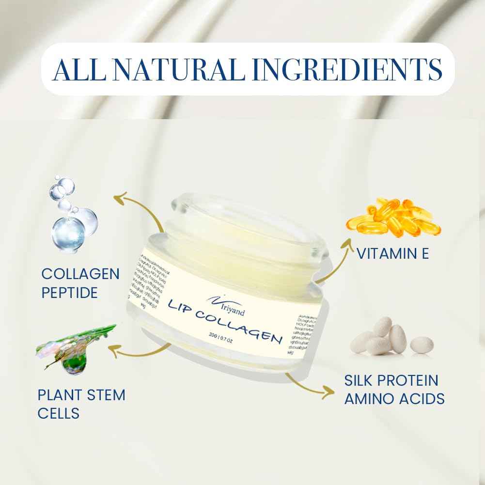 Deep Collagen Lip Sleeping Mask: Lip Mask for lip plump with Hyaluronic Acid - Overnight Butter Balm - Moisturizer for Very Dry Lips 15g